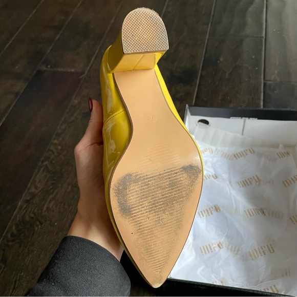 Yellow Patent Leather Pumps - Picture 11 of 13